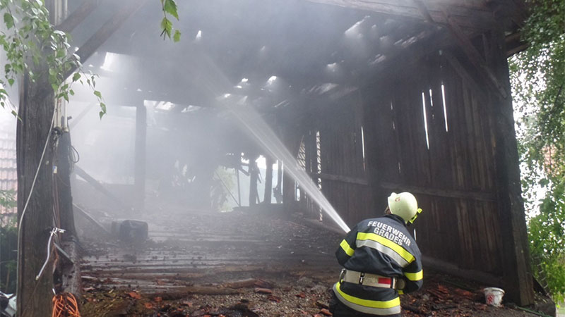 Brand Blitzschlag Wirtschaftsgebäude Metnitz Unteralpe
