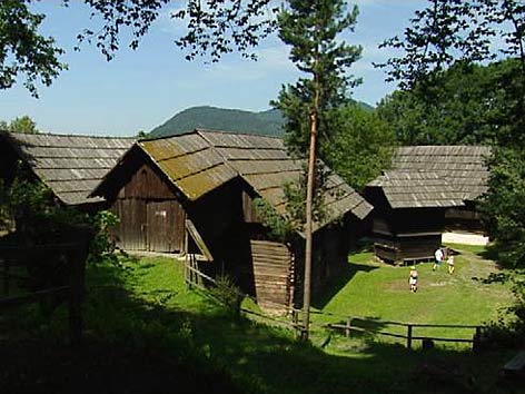 Freilichtmuseum Maria Saal, alte Holzhäuser