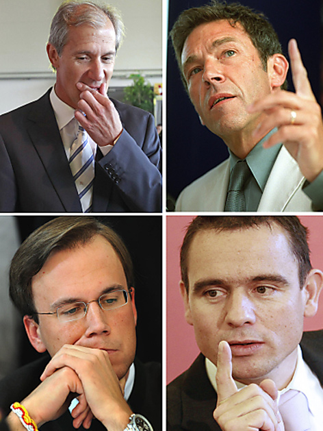 Josef Martinz (l. oben), Jörg Haider (r. Oben), Harald Dobernig (l. unten) und Uwe Scheuch