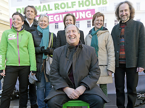 Rolf Holub und Grüne bei Abschlussveranstaltung