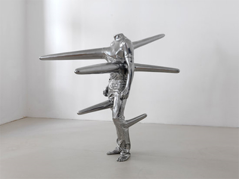 Erwin Wurm, Stressbeulenmann, 2008, Aluminium, Farbe, 157 x 127 x 218 cm, 
Galerie Thaddaeus Ropac,