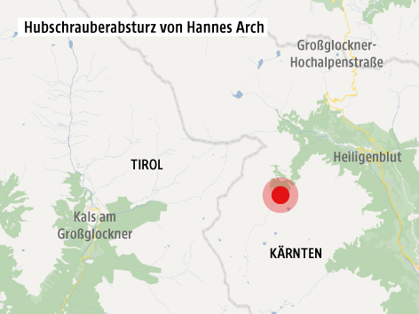 Karte zur Abssturzstelle von Hannes Arch