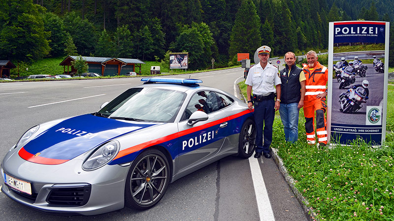 Porsche auf Großglocknerhochalpenstraße Polizei