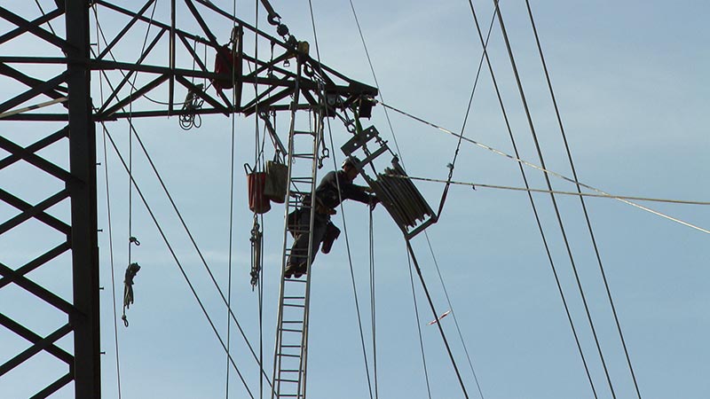 Bau 110 kV Leitung Villach Gerüste