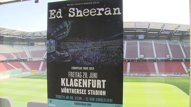 Ed Sheeran Präsentation Konzert Wörtherseestadion Klagenfurt