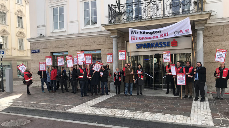 Proteste Banker Klagenfurt Gewerkschaft
