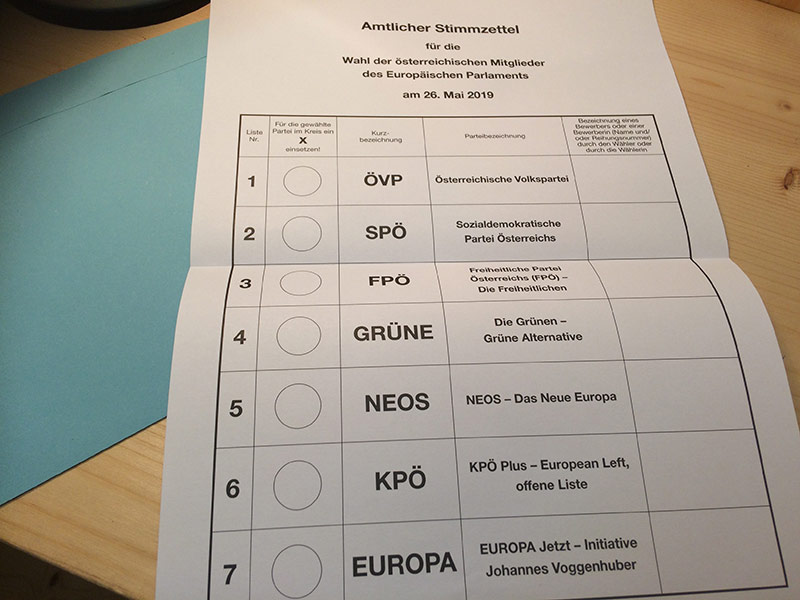 EU Wahl Wahlurne Wahlzettel